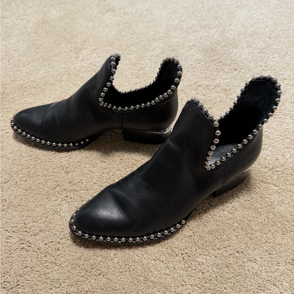 Alexander Wang Black Ankle Boots with Silver Studs